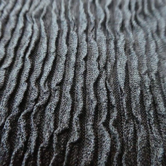 Vintage Black Evening Dress Ric Rac Sequin Puff Sleeves Crinkle Sheath Union Tag - Picture 8 of 13